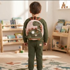 J16527: Boys Dinosaur Sweatshirt & Jog pant Outfit With Matching Rucksack (2-4 Years)